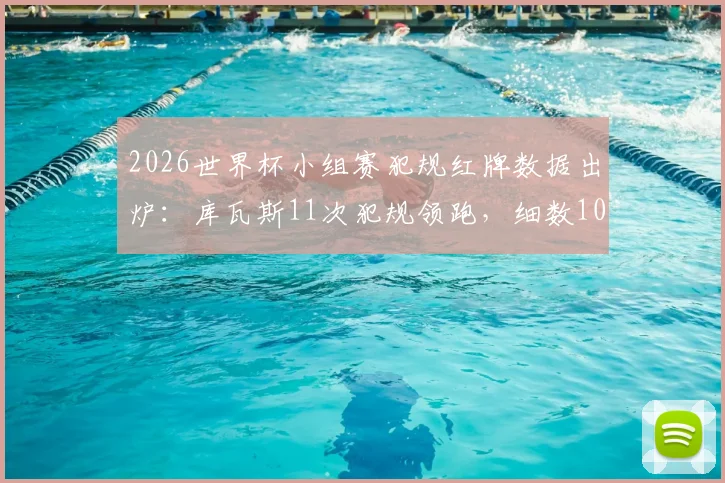 2026世界杯小组赛犯规红牌数据出炉:库瓦斯11次犯规领跑,细数10张红牌背后故事